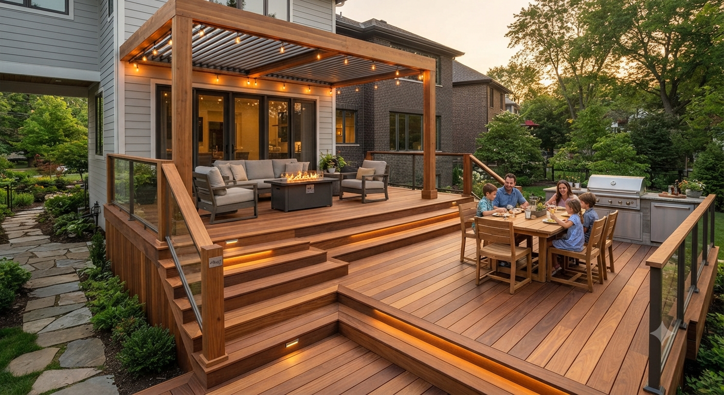 Custom backyard deck design
